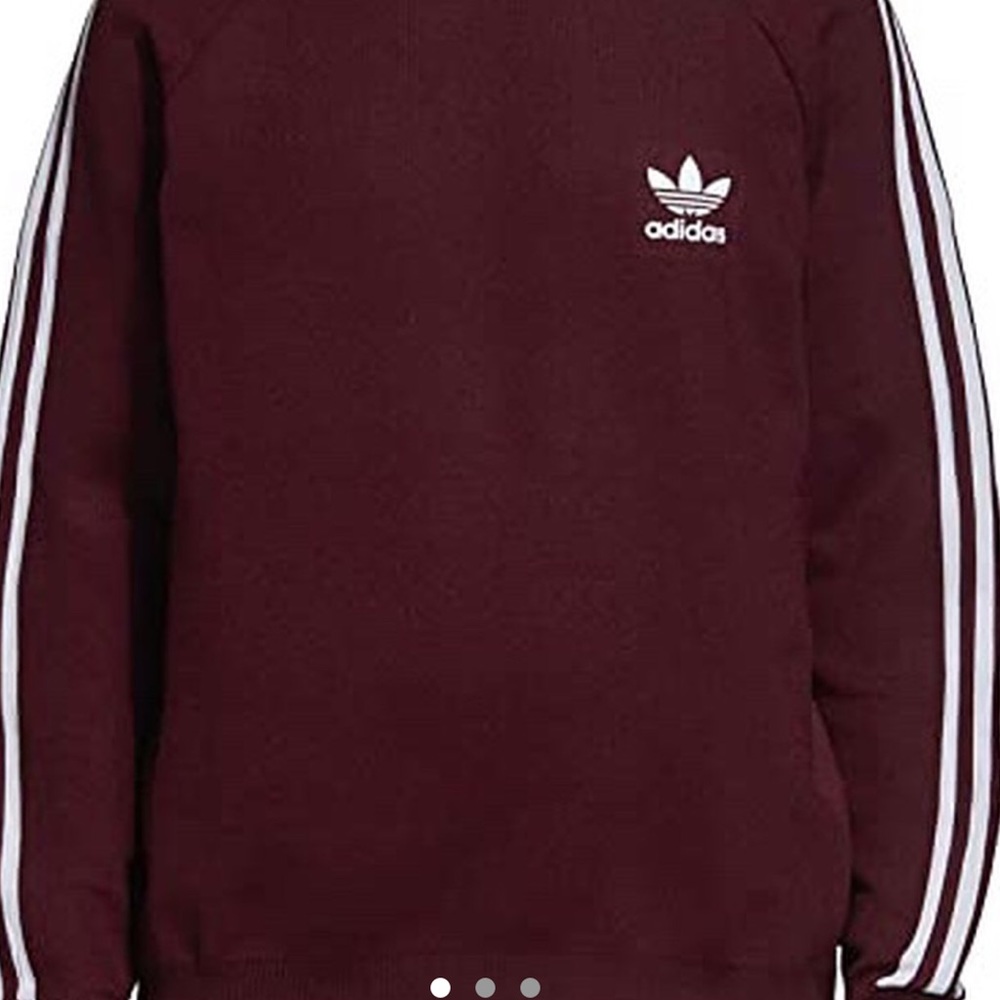 UNISEX MAROON ADIDAS TREFOIL CREWNECK